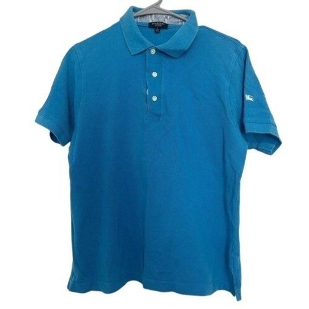 Burberry London Blue 100 Cotton Short Sleeve Polo Shirt Size S‎
